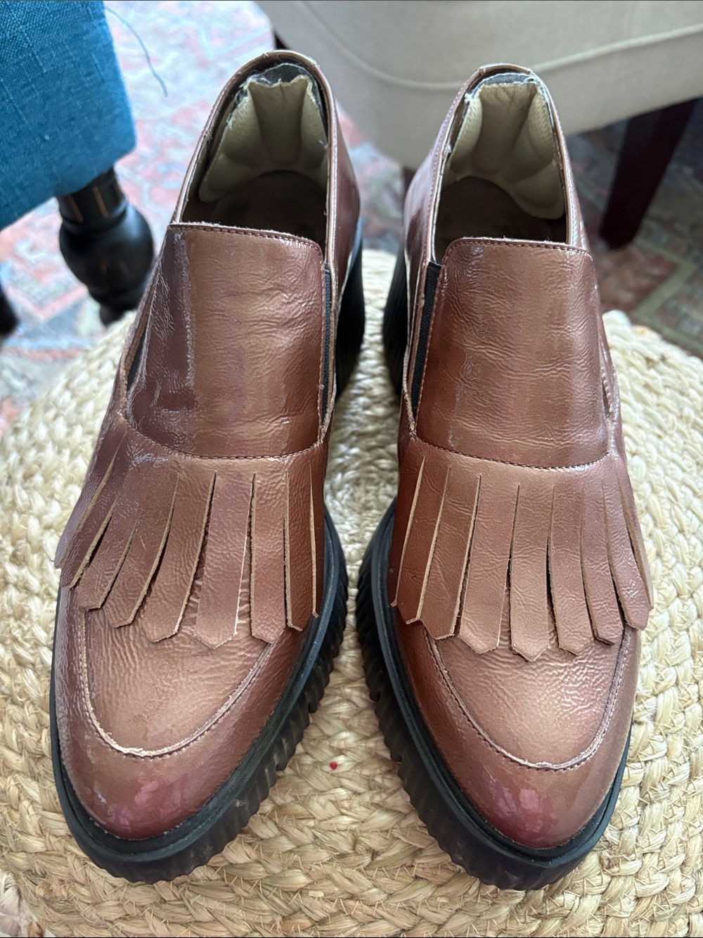 Wonders Fly- platform loafers w/ fringe